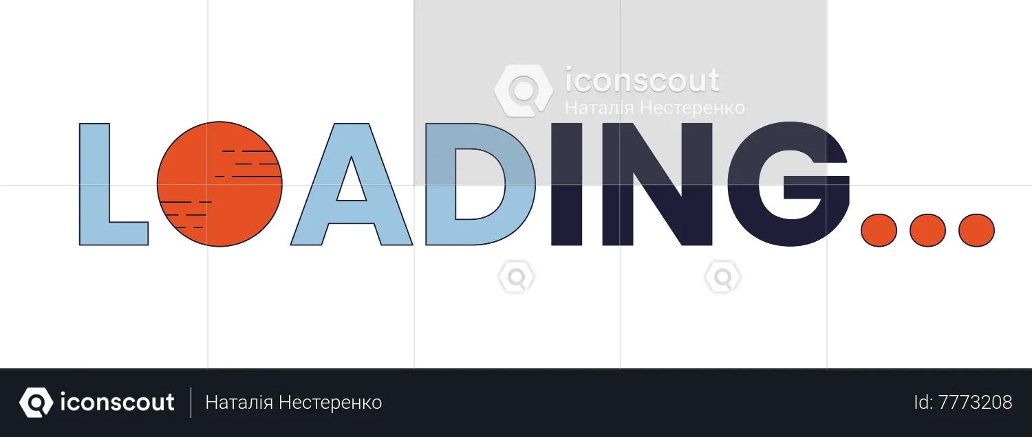 Planet loading text  Illustration