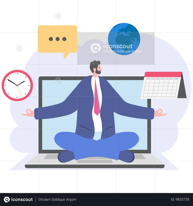Planificación del horario de negocios  Ilustración