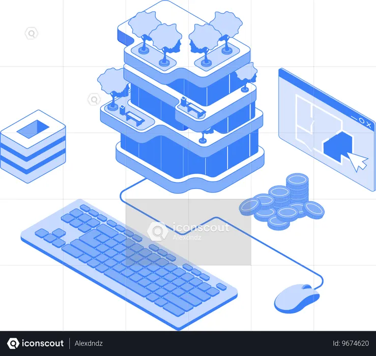 Plano de propriedade on-line  Ilustração