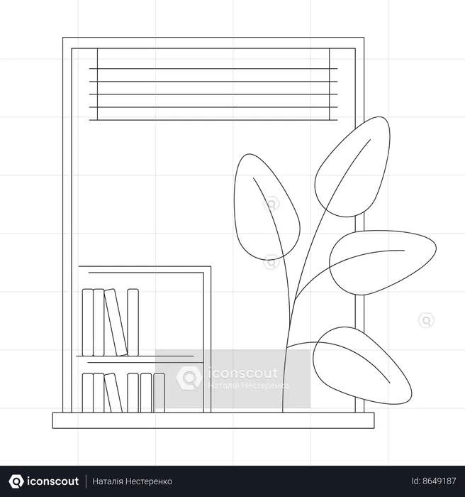 Plant near open window  Illustration