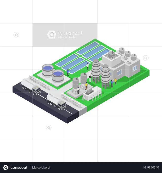 Planta industrial  Ilustración