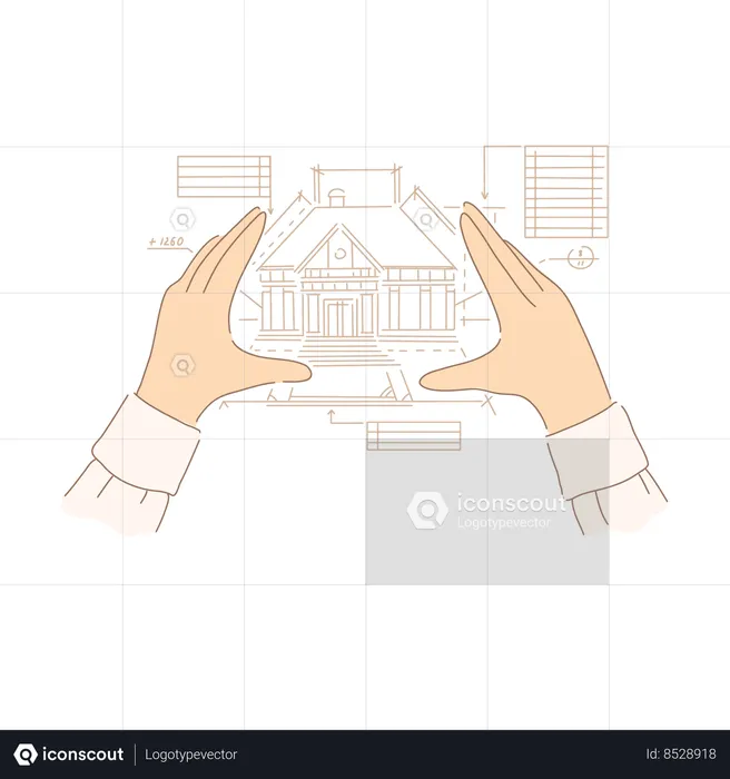 Medições do projeto do projeto de construção  Ilustração