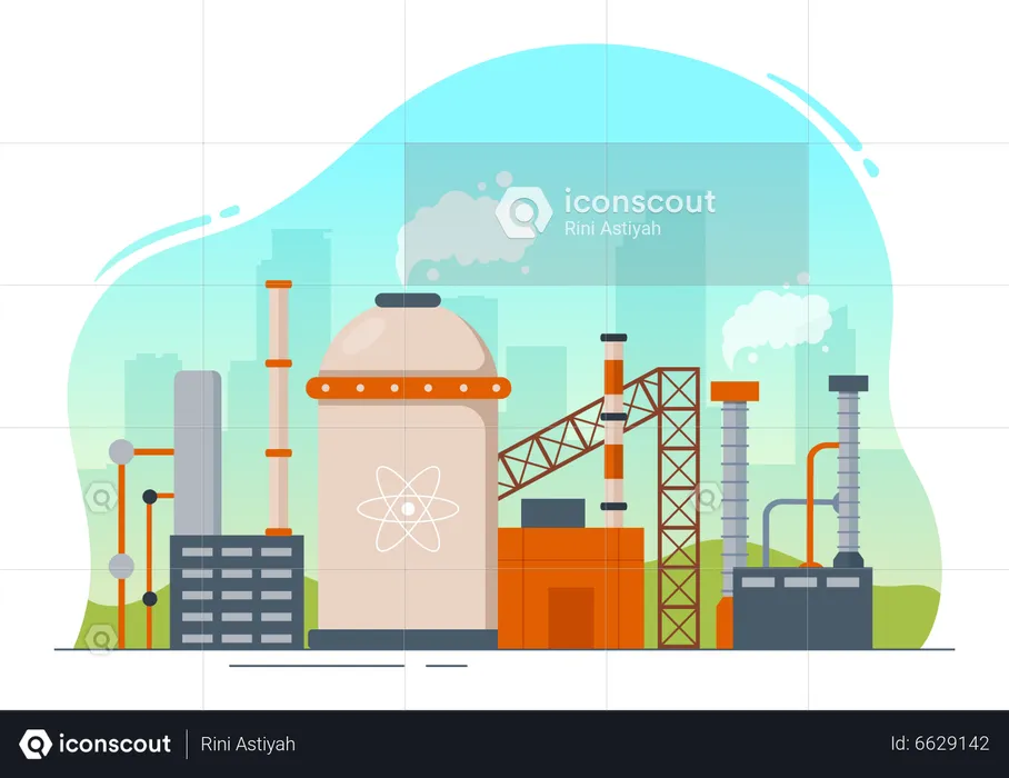 Planta de produção de energia  Ilustração