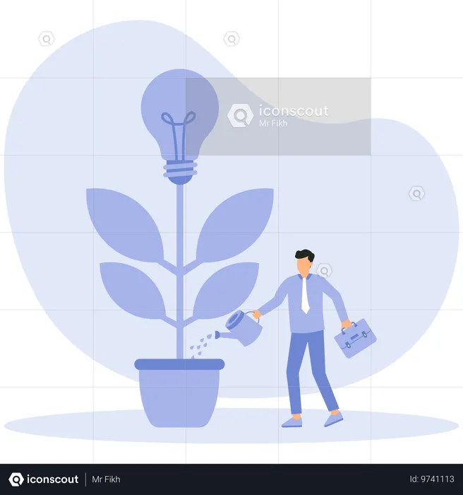 Planter de nouvelles idées et développer le développement commercial  Illustration