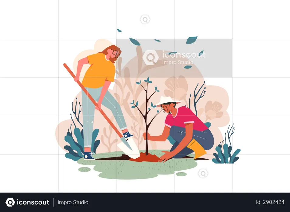 Planting Plants  Illustration