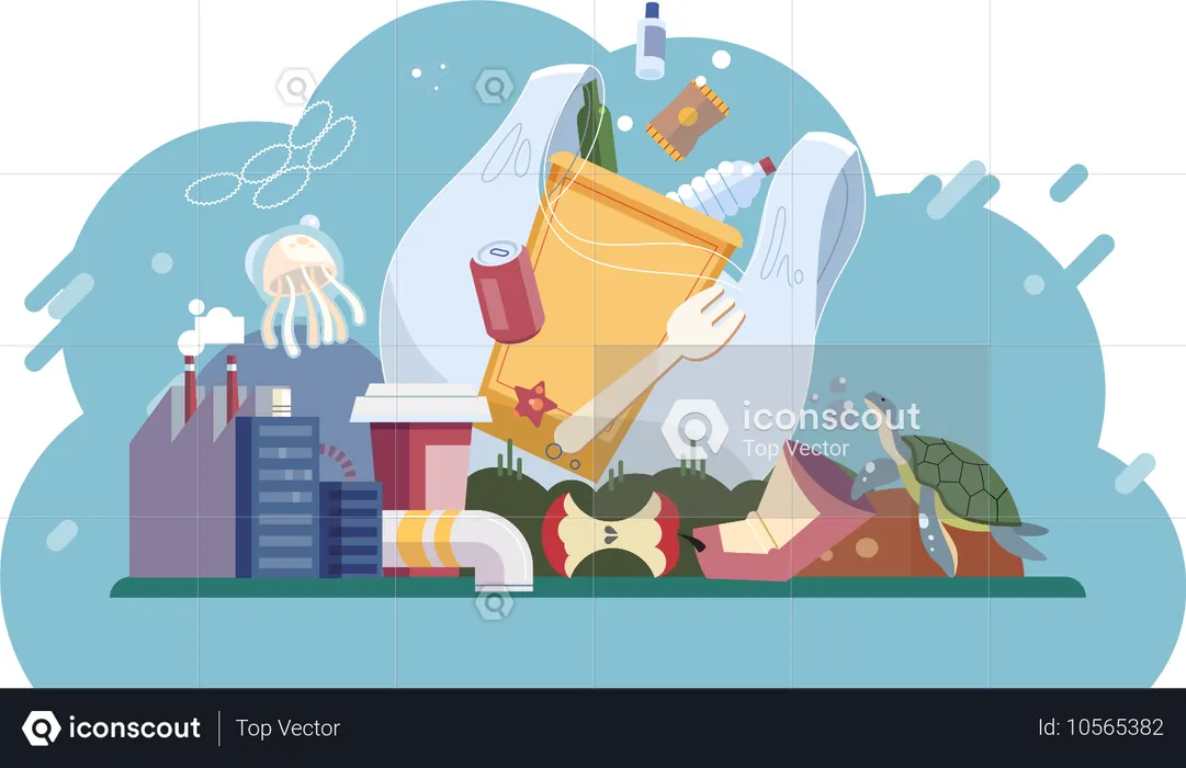 Plastic pollution pressing social and environmental issue requires immediate attention  Illustration