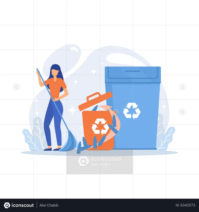 Plastic trash sorting  Illustration