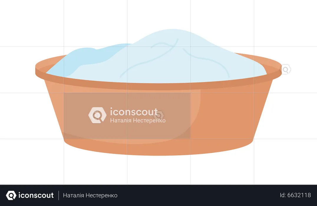 Plastic wash bowl with laundry  Illustration
