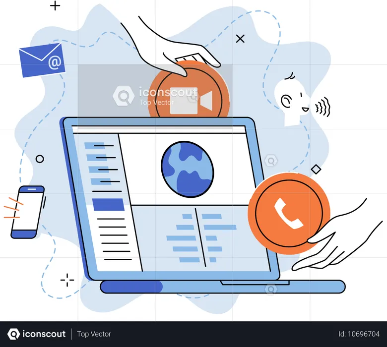 Plataforma de integração de comunicação  Ilustração