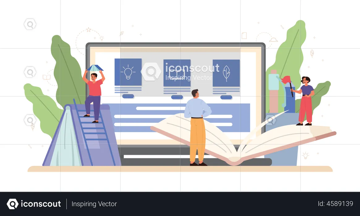 Plateforme d'apprentissage de la littérature en ligne  Illustration