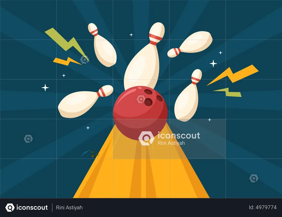 Play Bowling Game  Illustration
