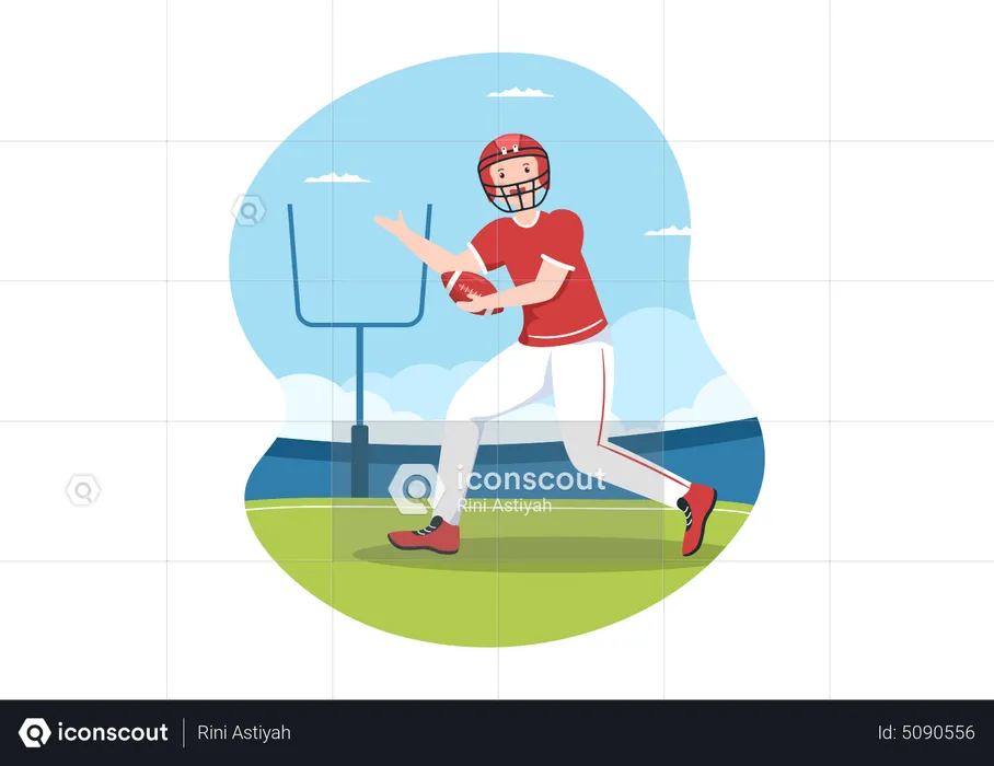 Player playing American Football  Illustration