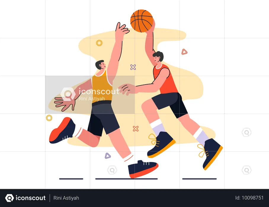 Player Playing Basketball in tournament  Illustration