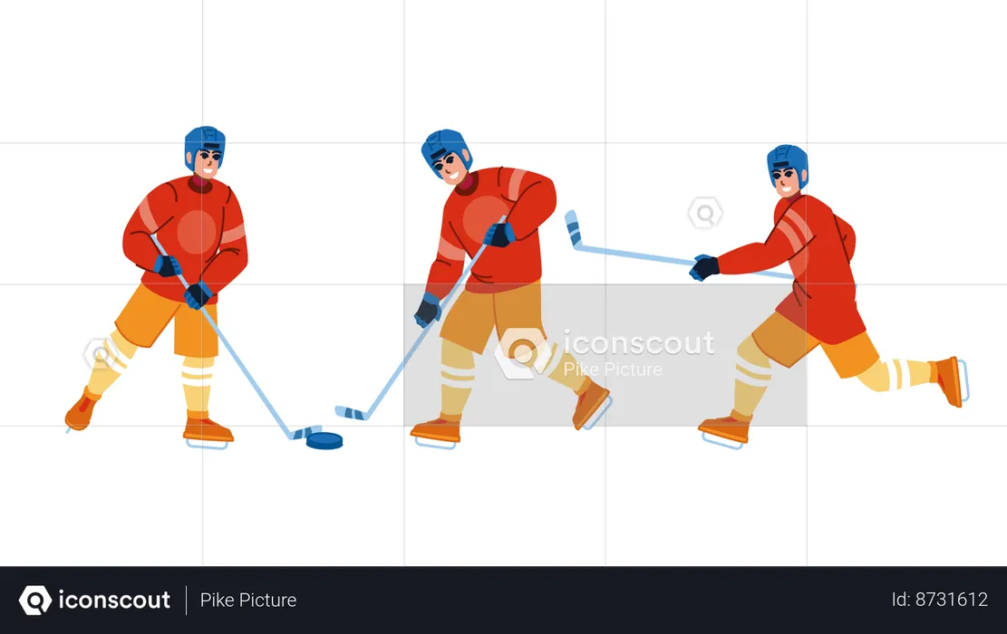 Players are playing ice hockey  Illustration