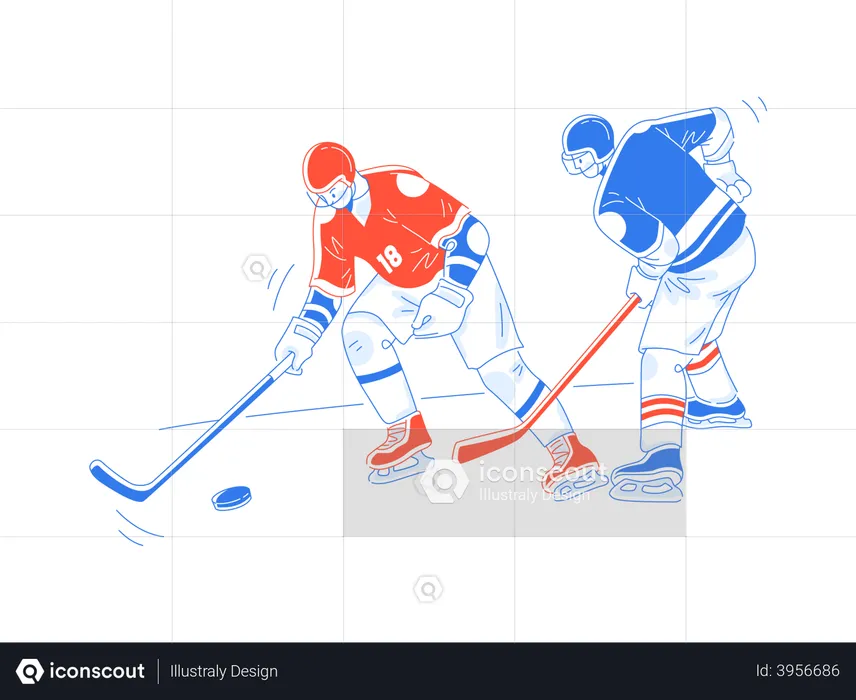 Players playing hockey  Illustration