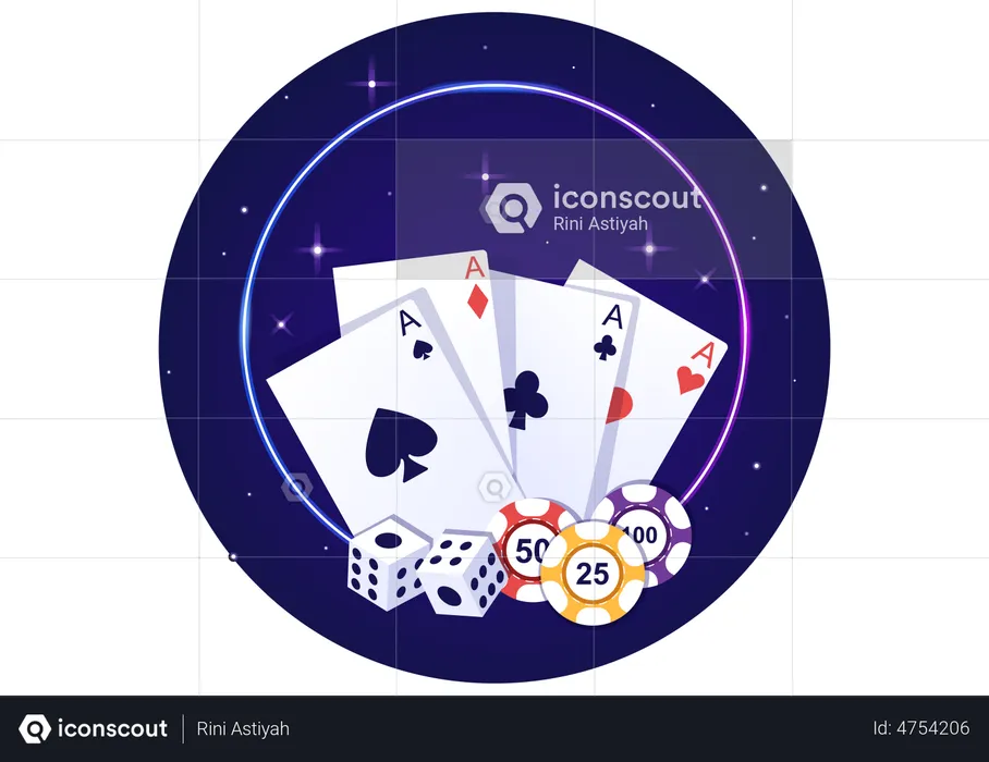 Playing Cards for Gambling  Illustration