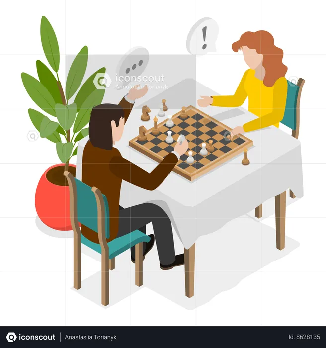 Playing Chess  Illustration