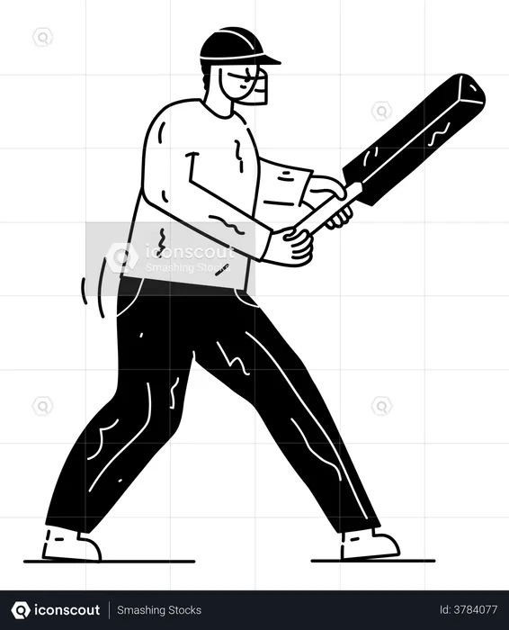 Playing Cricket  Illustration