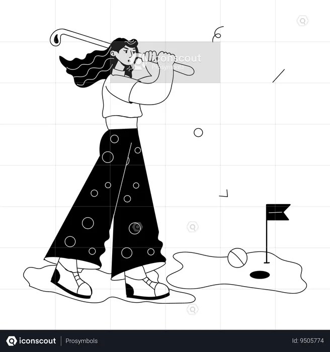 Playing Golf  Illustration
