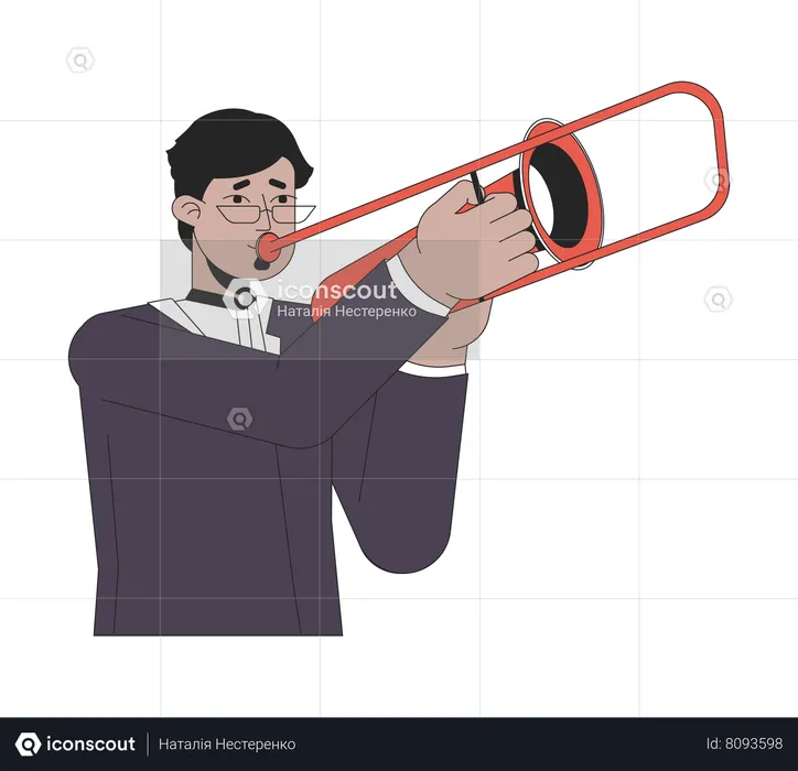 Playing Trombone  Illustration