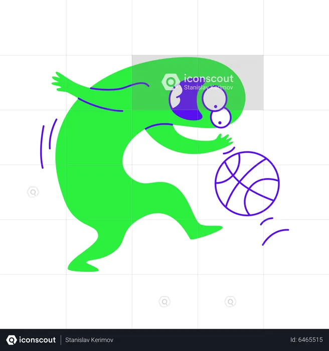 Playing with basketball  Illustration