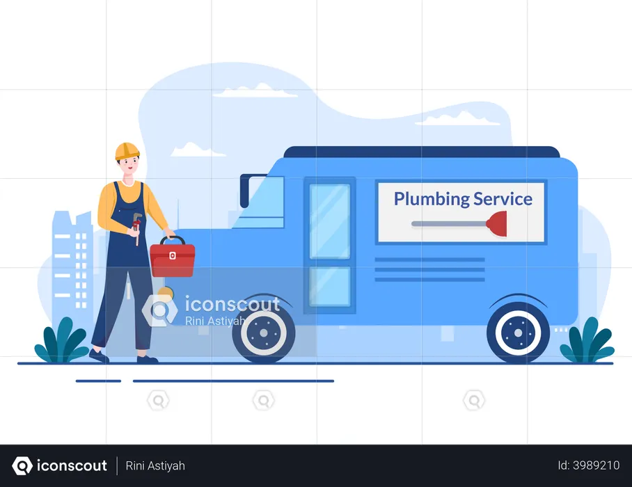 Voiture de service de plomberie  Illustration