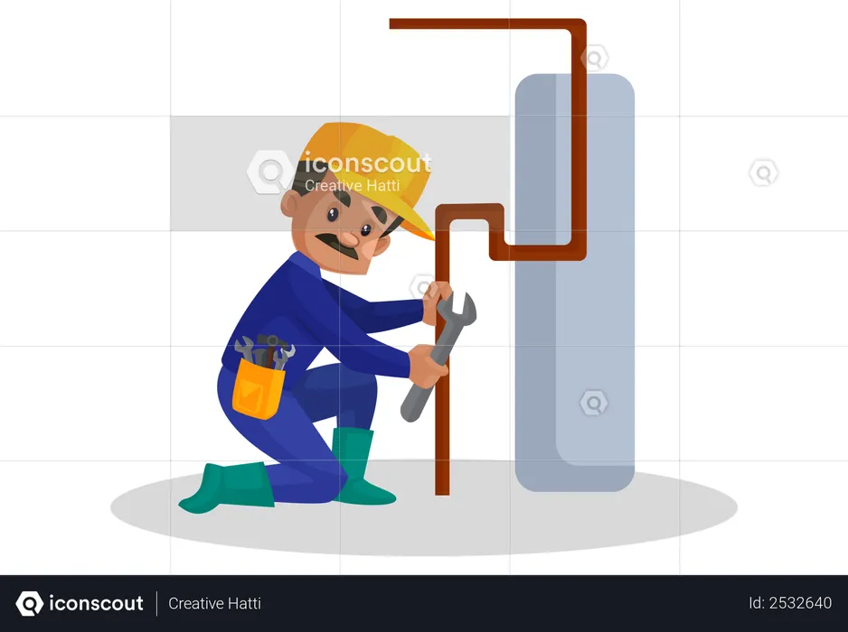 Plumber fitting pipe  Illustration