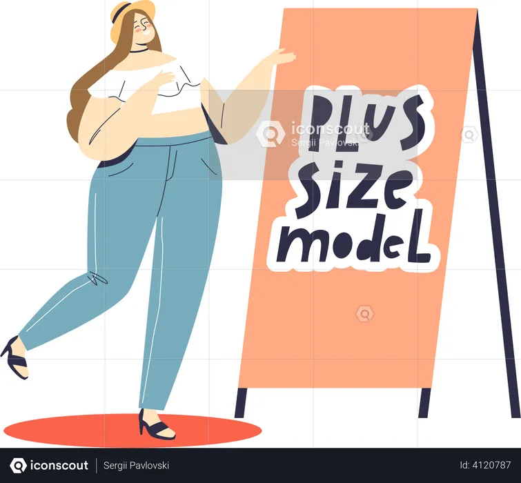 Plus size female model  Illustration