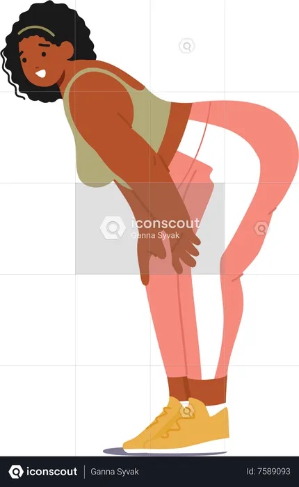 Plus-size Woman Character Actively Engaged In Fitness  Illustration