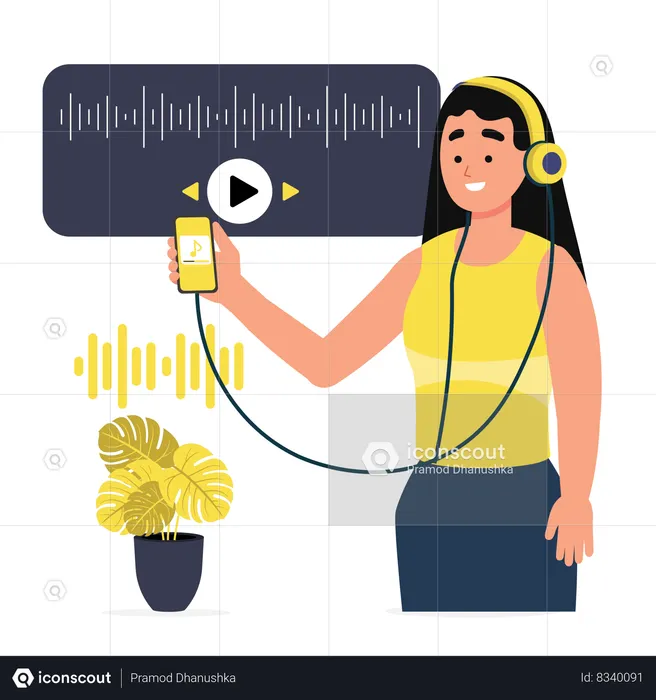 Fille de podcast  Illustration