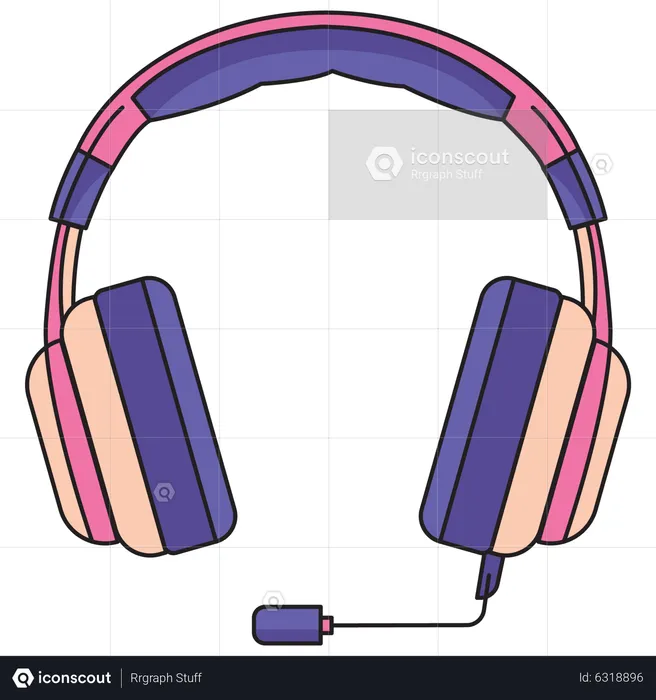 Podcast Headphone  Illustration