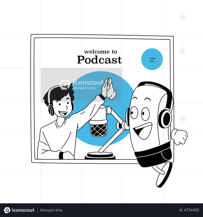 Podcast Recording Finished  Illustration
