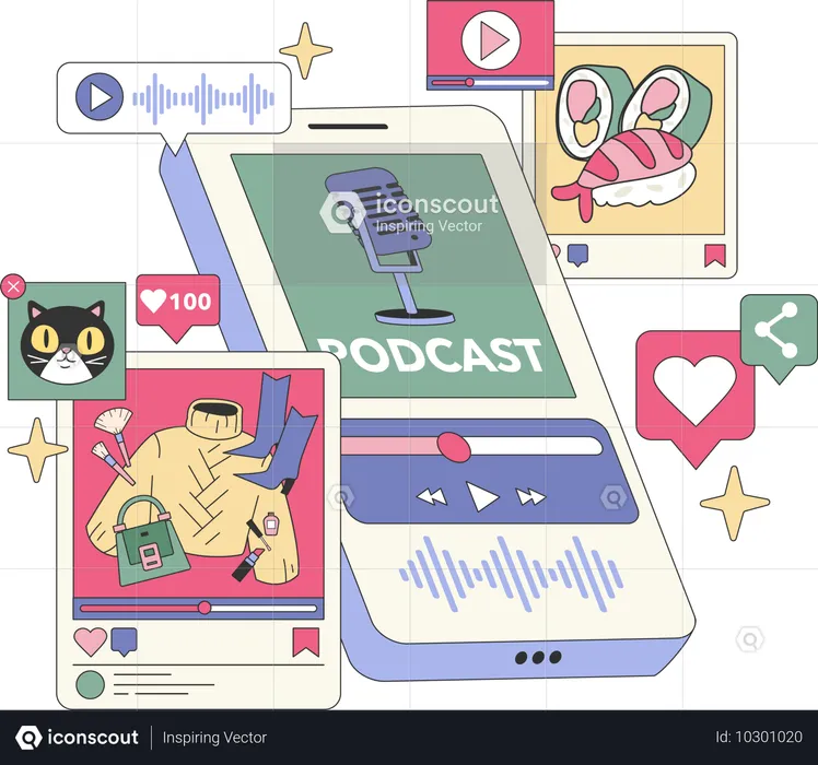 Pódcast sociales  Ilustración