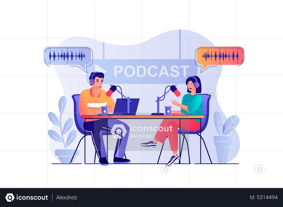 Podcast streaming  Illustration