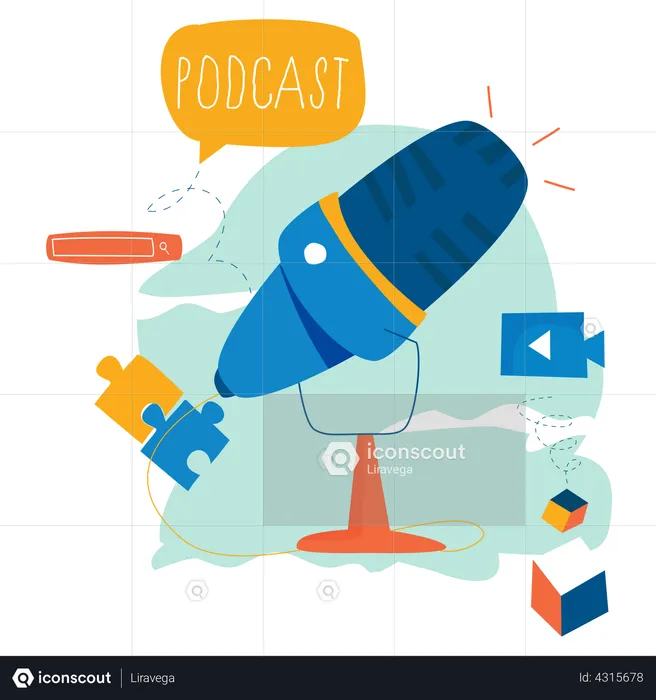 Studio de podcasts  Illustration