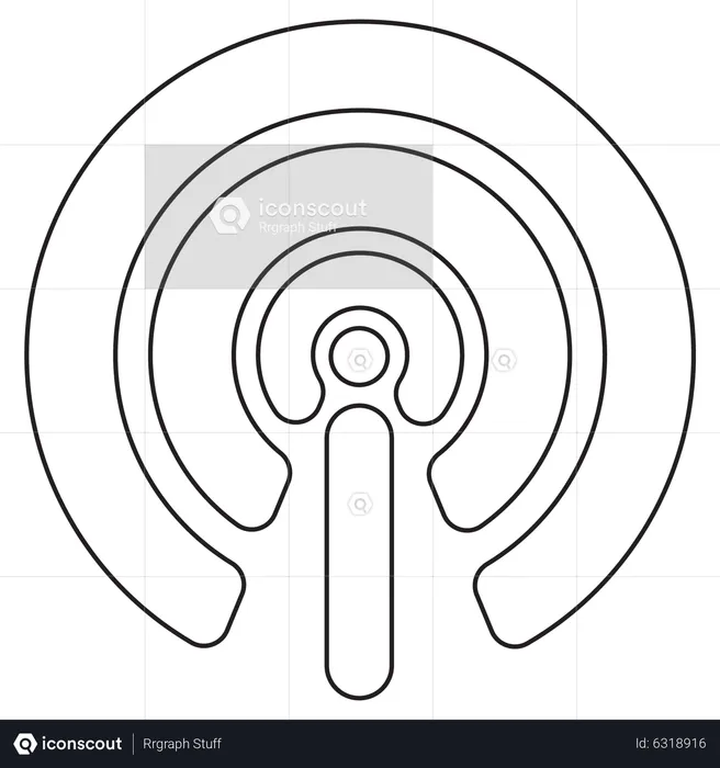 Podcast wireless antenna  Illustration