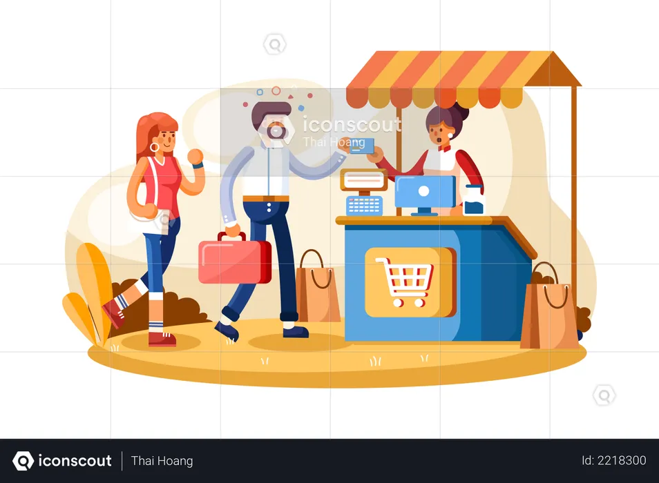 Point of sale payment system  Illustration