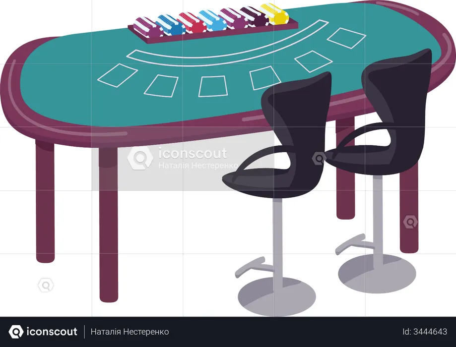 Poker table  Illustration