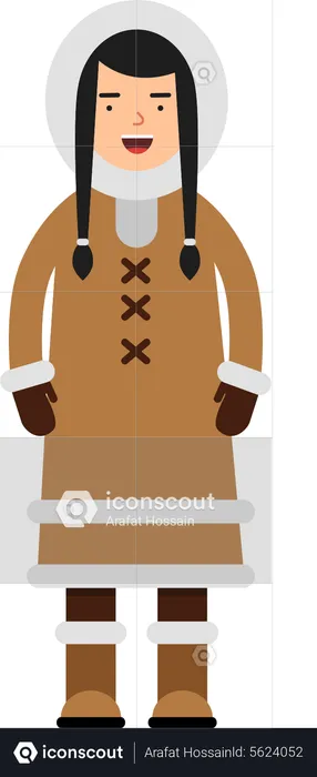 Polar chukchi woman  Illustration