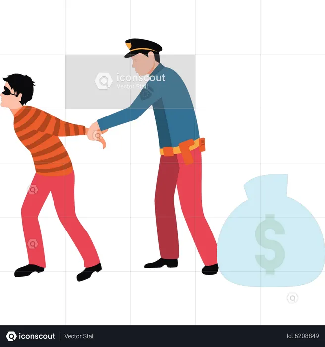 Police arresting culprit  Illustration