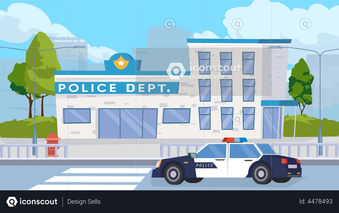 Police department building  Illustration