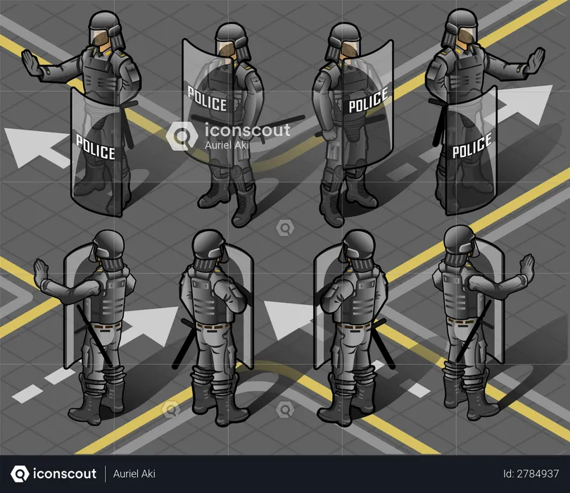 Police Force on High Alert  Illustration