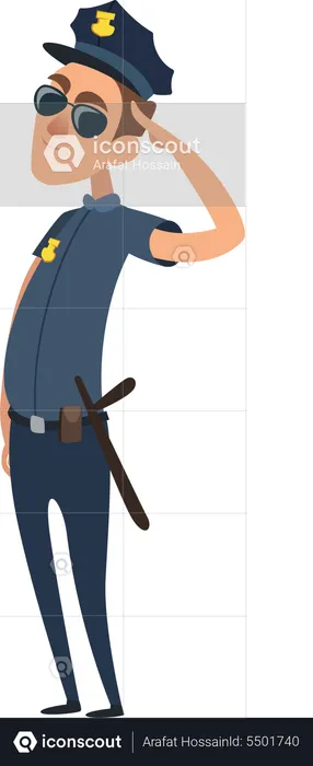 Police Officer giving solute  Illustration