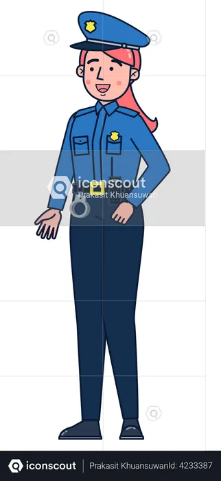 female police officer drawing