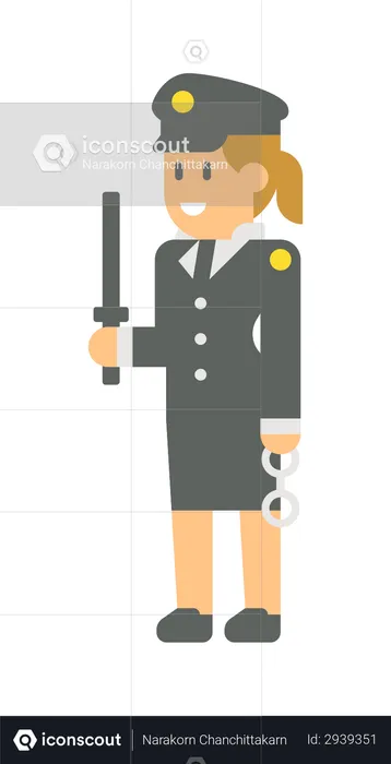 Police woman  Illustration