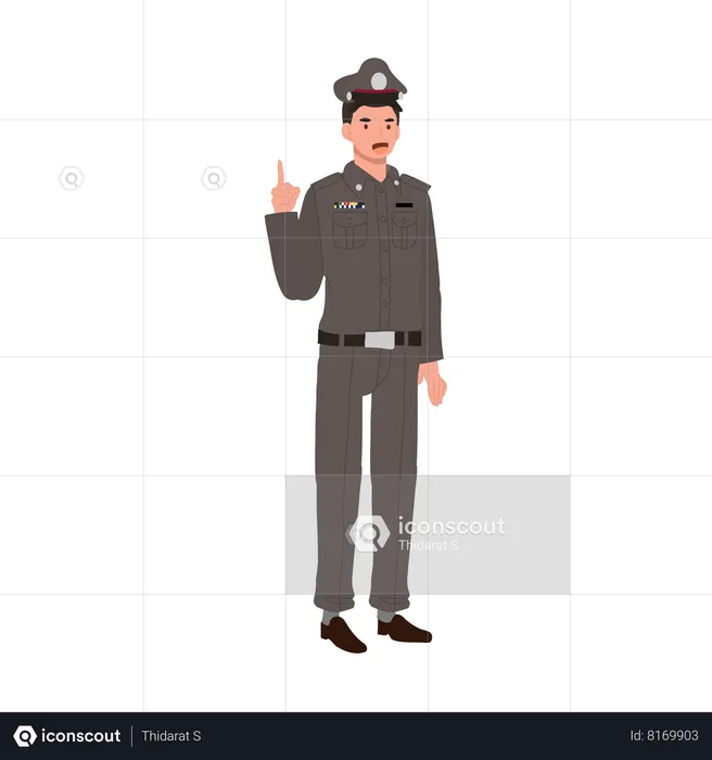 Policeman offering guidance to traffic  Illustration
