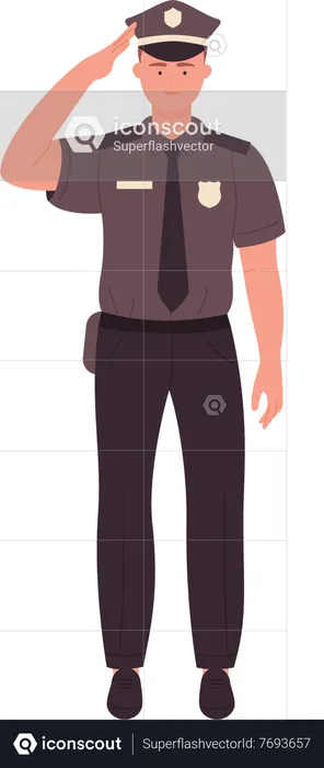 Policeman saluting  Illustration