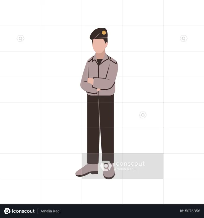 Policeman standing  Illustration