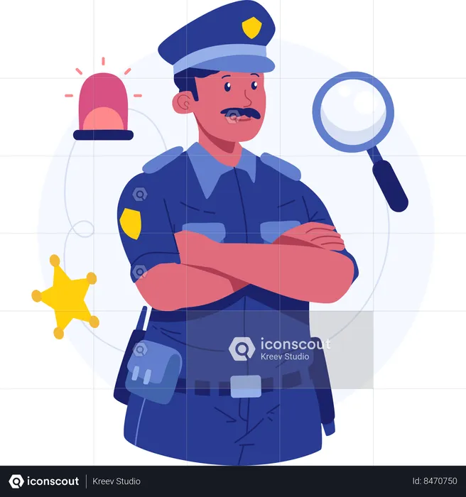 Policeman standing  Illustration