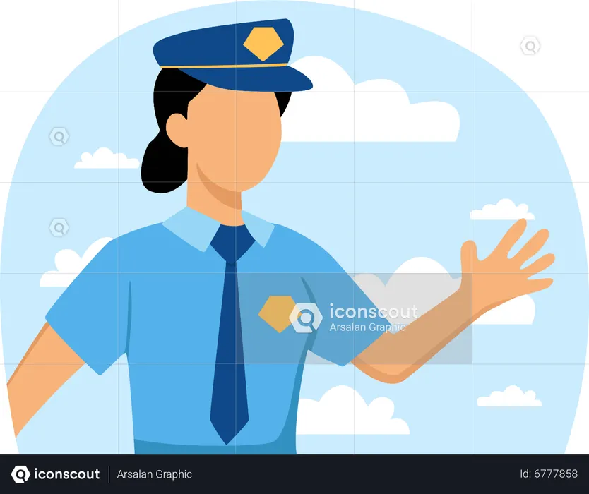 Policial feminina  Ilustração